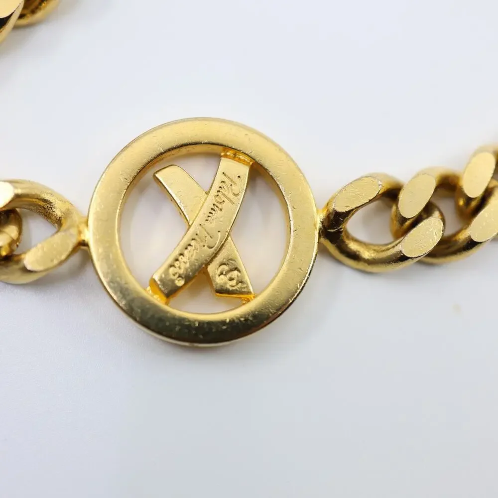 B0 Authentic VINTAGE PALOMA PICASSO Gold-plated Adjustable Heavy Curb Chain Belt